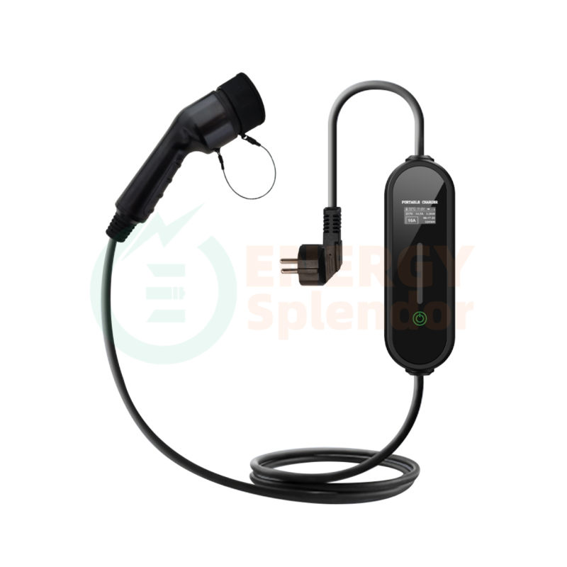 UL Certified 3.5kW–7kW Portable AC EV Charger for Home and Travel by Energy Splendor – Adjustable Fast Electric Vehicle Charging Station for Brazil, South Africa, India, Germany, and Global Markets