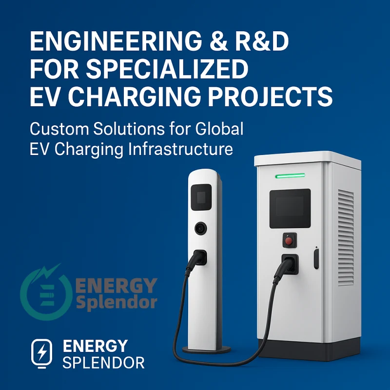 Engineering and R&D team developing specialized EV charging solutions for global commercial and industrial projects.