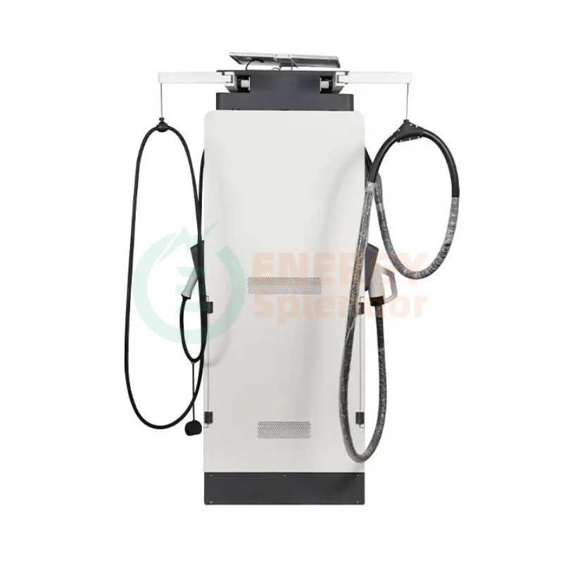 82kW Level 3 High-Speed AC/DC Dual-Gun Solar EV Charging Station with 60kW DC + 22kW AC Output and Integrated Camera – Energy Splendor commercial and fleet EV charger for North and South America