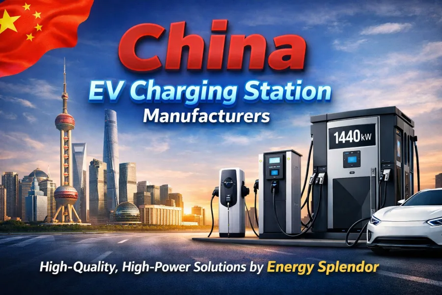 Chinese EV charging station manufacturers providing high-quality, high-power EV chargers from Energy Splendor. Includes Level 1, Level 2, and 3 chargers with large 1440kW DC fast charging stacks, modular and factory-direct solutions for global commercial, public, and fleet applications.