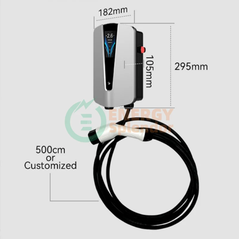 Wall-mounted EV chargers for sale in Argentina, 7kW–22kW power range, compatible with Type 1, Type 2, GB, and Tesla connectors, suitable for residential and commercial applications, offered at factory-direct wholesale pricing.