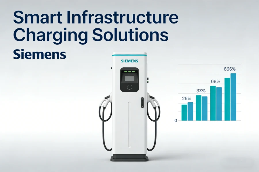 Siemens innovative EV charging solutions with smart energy integration and fleet management systems for advanced EV charging infrastructure in European and American markets