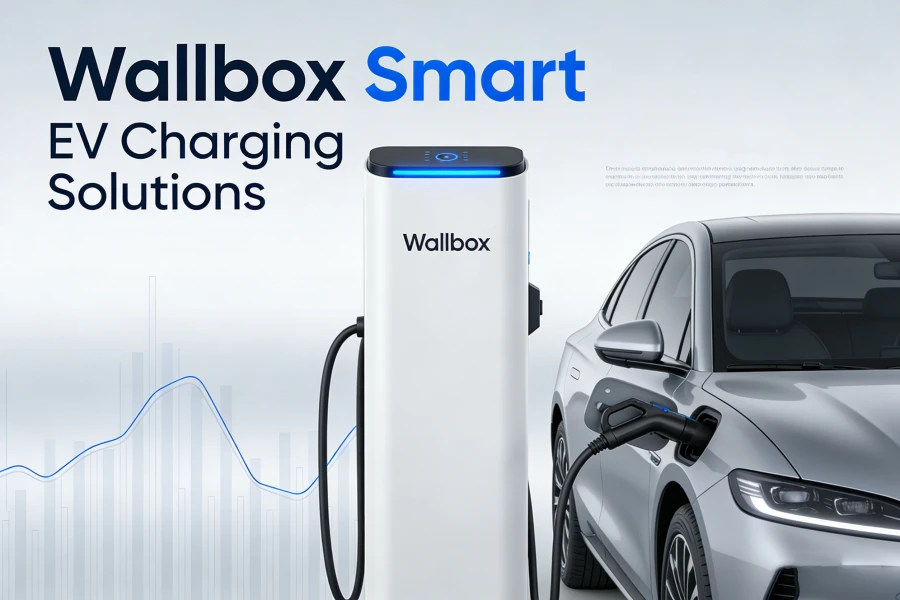 Wallbox smart EV charging brand offering compact commercial EV chargers and energy optimization solutions expanding across North America and Europe