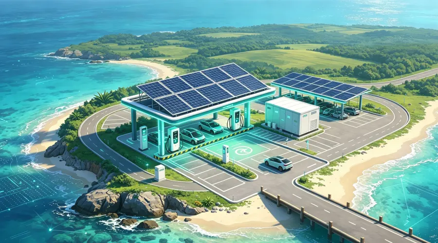 Coastal Scenic Area Hybrid Solar-Battery Energy Storage EV Charging Hub for Tourist Destinations, Integrating Solar PV, BESS, EMS and 60–240 kW+ DC Fast EV Charging for Off-Grid Renewable Power Supply